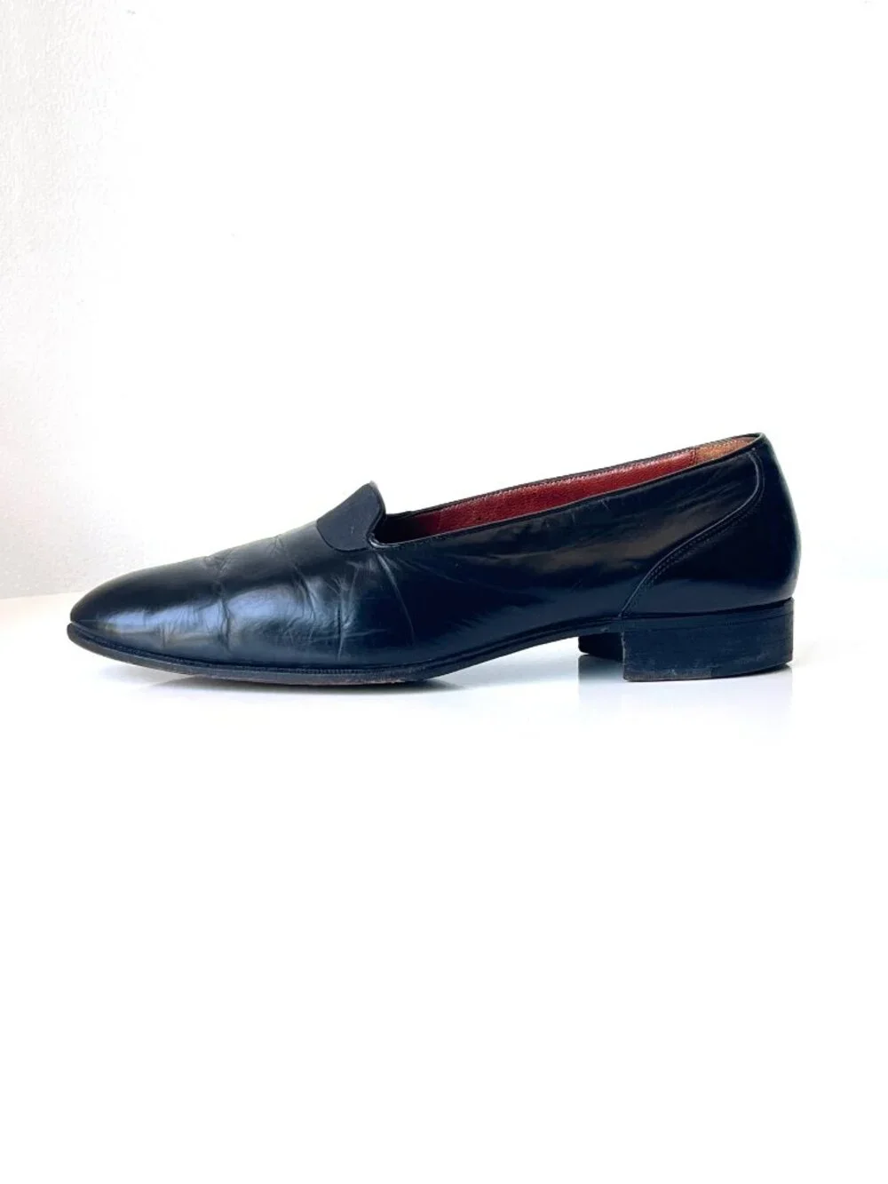 Vintage Men's Neiman Marcus Black Leather Slip On Loafers Dress Shoes Size 8.5